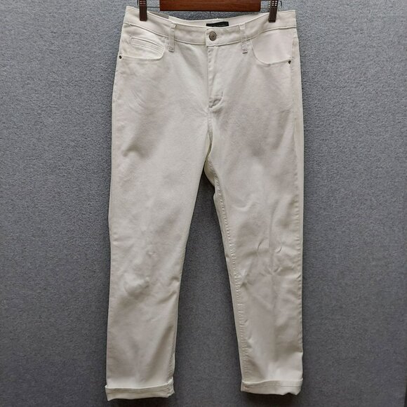 Lee Platinum Label Womens Classic Fit Straight Leg Jeans Size 12M White Cotton & - Picture 1 of 6